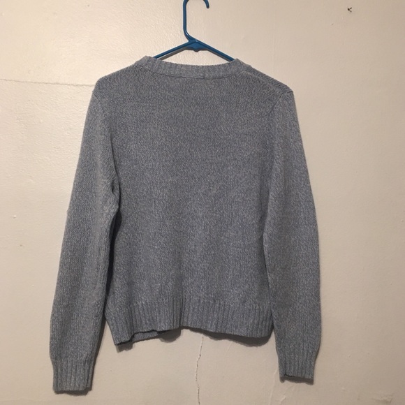 H&M Divided Knit Sweater Scoop Neck Light Blue & White Size Médium - Picture 4 of 13